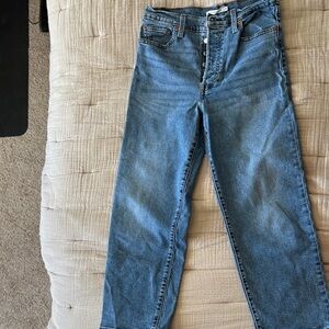 Levi Ribcage Straight Ankle - Classic Blue Denim Jeans